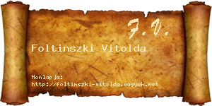 Foltinszki Vitolda névjegykártya